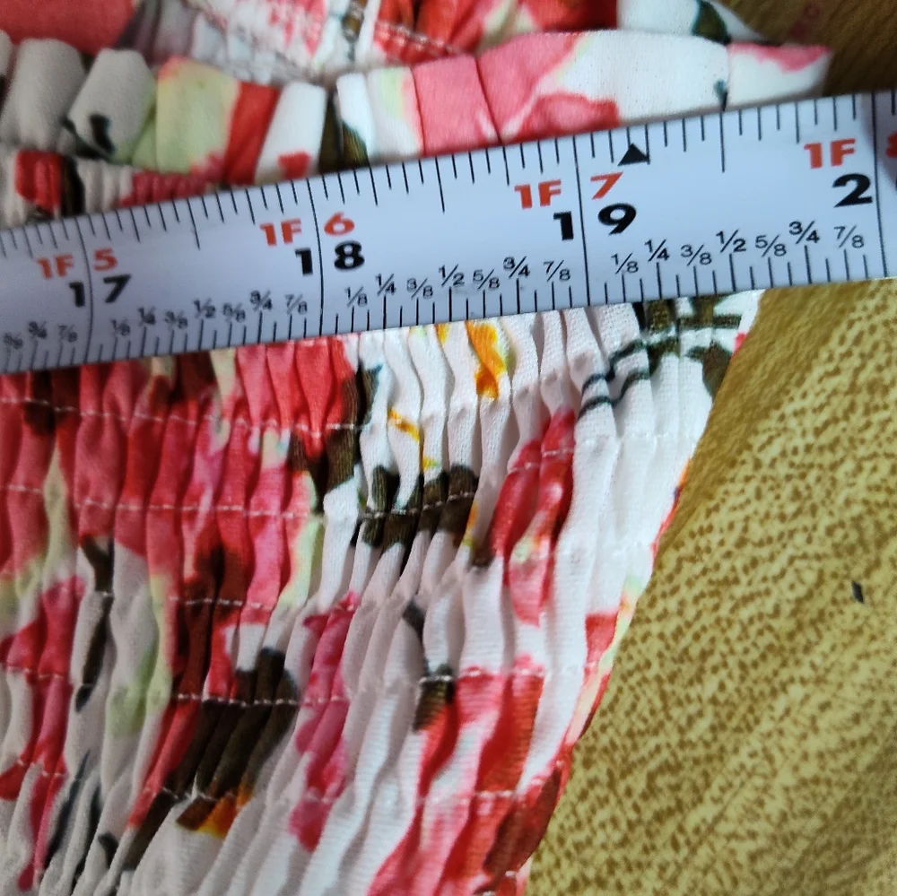 Grace Karin Summer Floral Smocked Summer Dress Sassy Flirty Sz Lg Unworn Cond - Picture 10 of 10